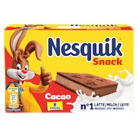 Confezione Nesquik Snack al latte da 5x26gConfezione Nesquik Snack al cacao da 8x26g
