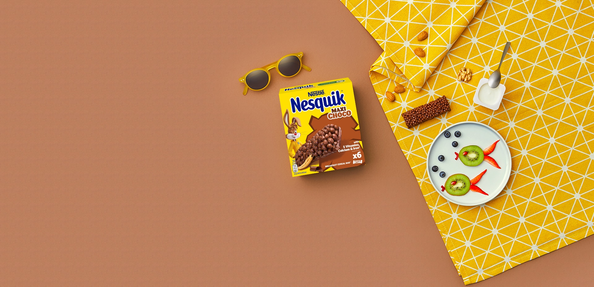 Confezione di barrette di cereali al cioccolato Nesquik Maxi Choco